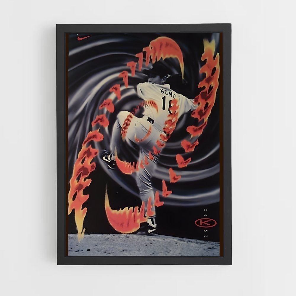 Poster Flame Pitcher – affiche Baseball (vue 2)